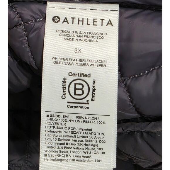 Athleta Whisper Featherless Puffer Jacket Dusk Violet Plus Size 3X - Picture 7 of 13